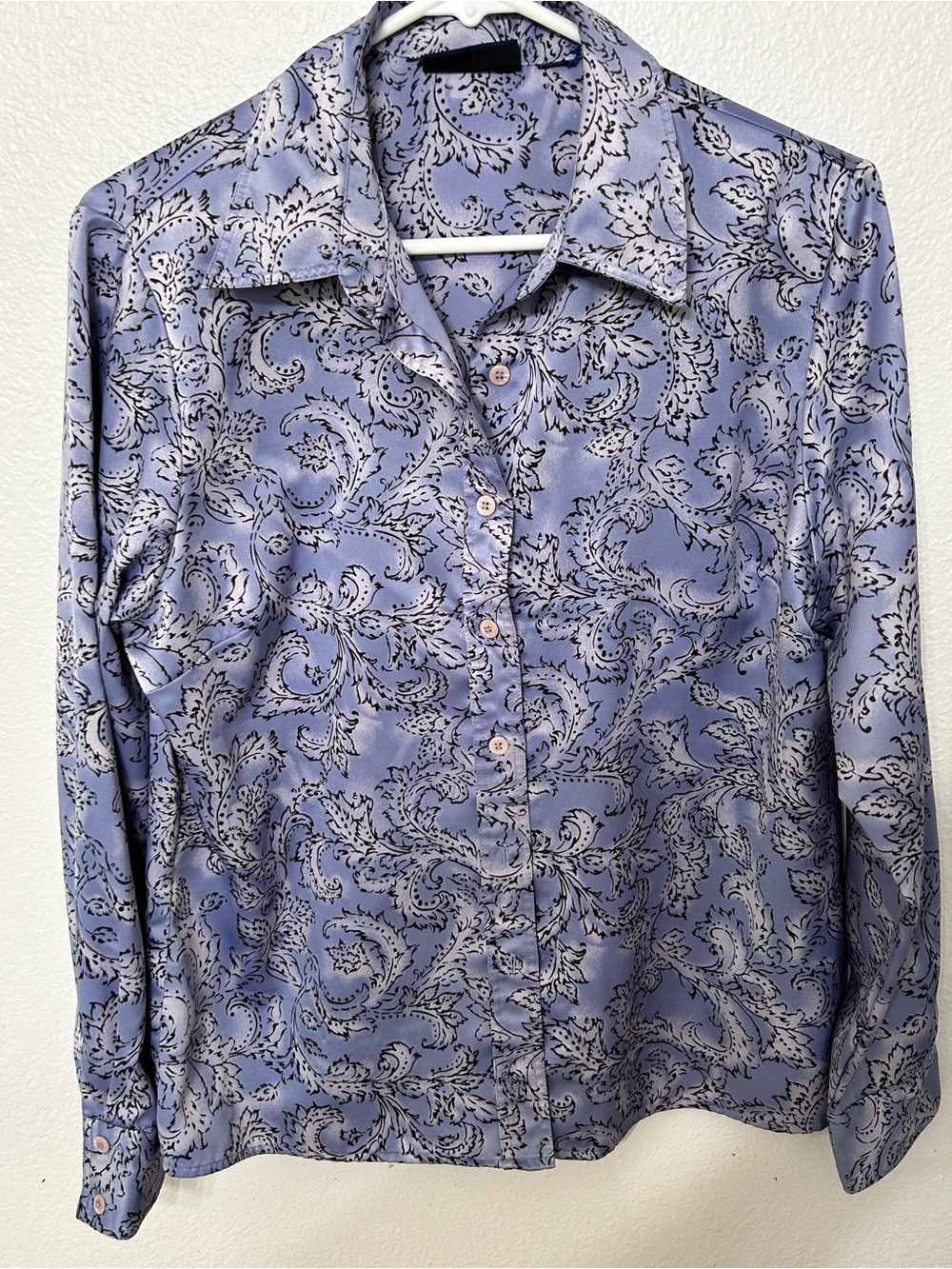Karen Scott Lavender Paisley Button-Down Shirt